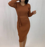 Slit Sweater Midi Dress