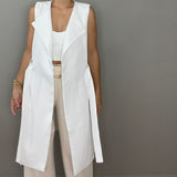 White Long Vest