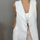 White Long Vest